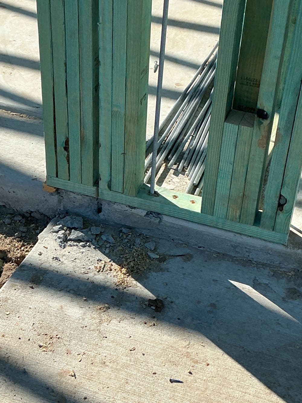 Damaged slab edge rebate, recorded during a slab pre-pour inspection in Morayfield